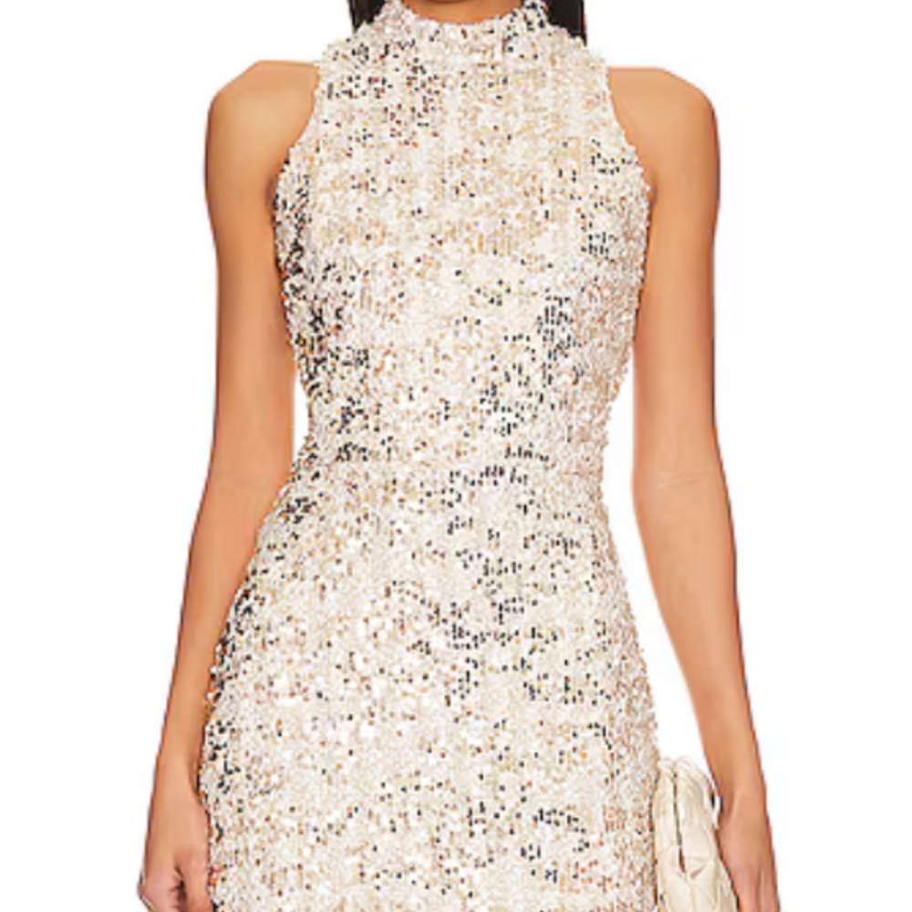 Amanda Uprichard Marshall dress in gold sequin size small